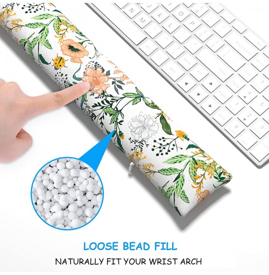 Atufsuat Bean Bag Wrist Rest, Ergonomic Wrist Support for Mouse and Keyboard, Beaded Cushion for Wrist Arm Hand Elbow Support, Computer Laptop Accessories, Office Desk Decor for Women Men, Teal Marble